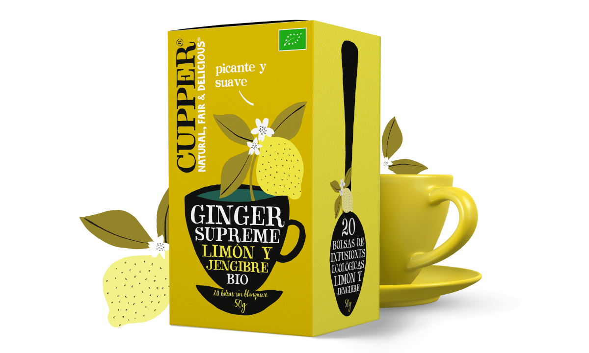 Infusión ecológica limón y jengibre Cupper Tea
